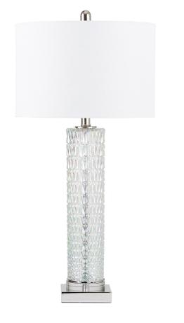 White Clear Glass Table Lamp