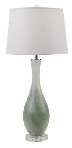 Light Green And White Glass Table Lamp