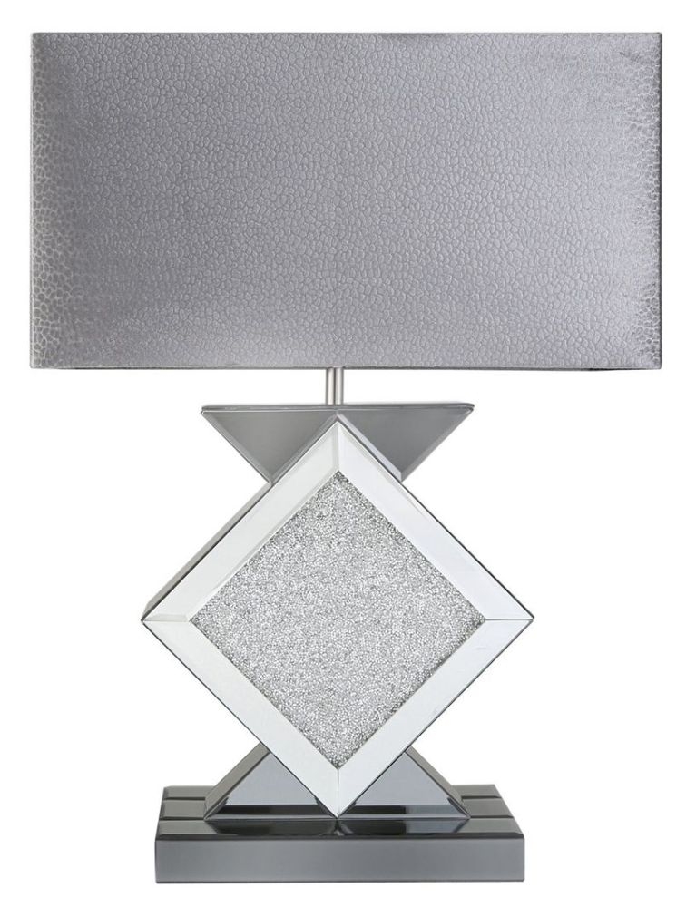 Milano Diamond Table Lamp With Smoked Grey Shade