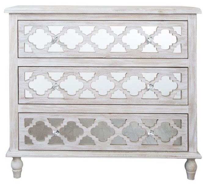 Hampton Beach Mirrored 3 Drawer Chest