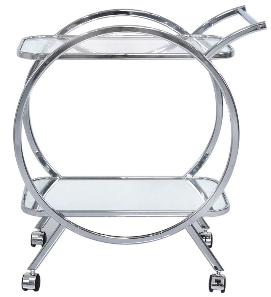 Harry Mirrored And Chrome Drinks Trolley