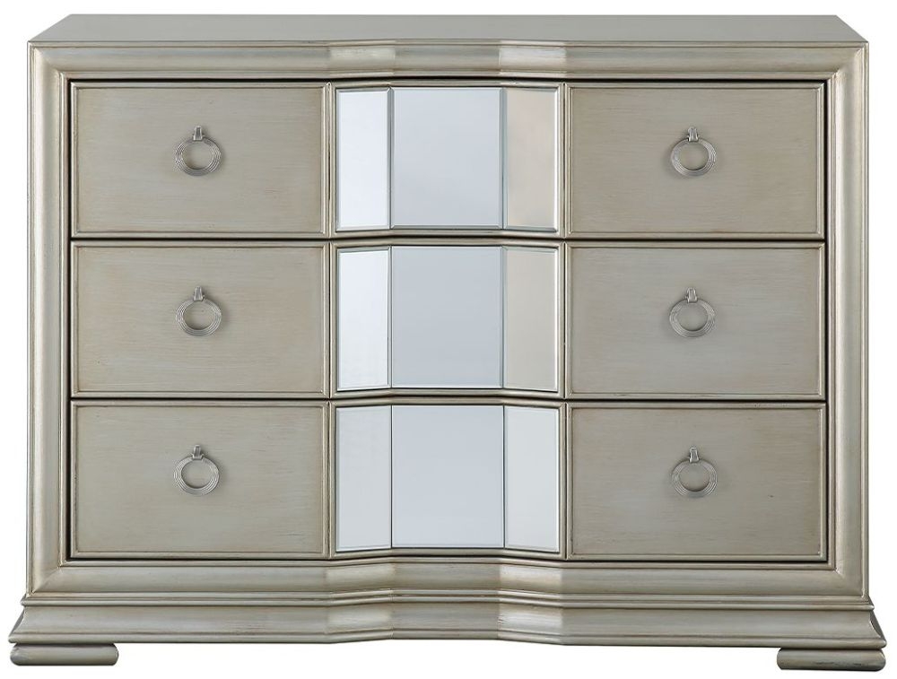 Lucca Mirrored Champagne 3 Drawer Chest
