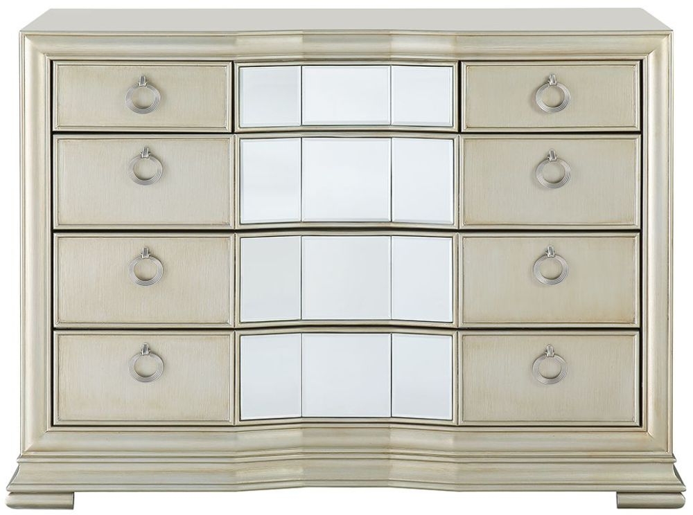 Lucca Mirrored Champagne 5 Drawer Chest