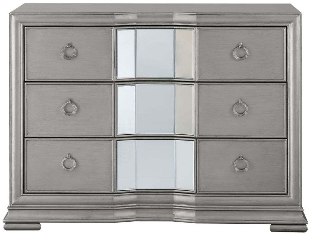 Lucca Mirrored Grey 3 Drawer Chest