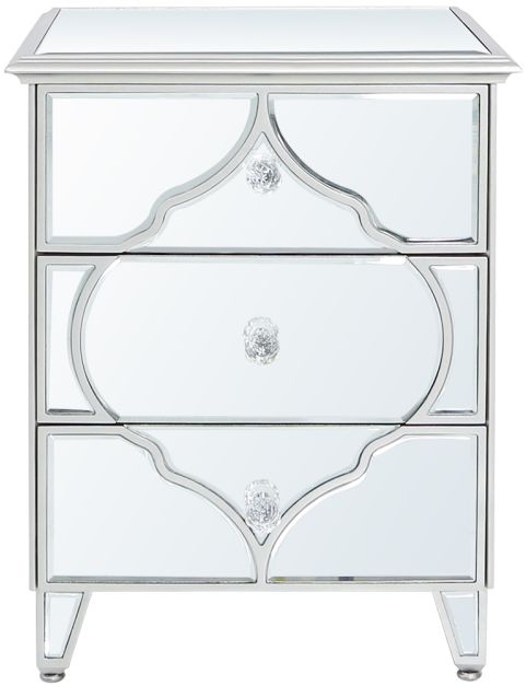 Marrakech Silver Mirrored Bedside Cabinet