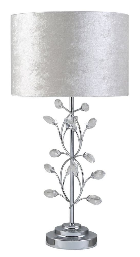 Value Chrome Table Lamp With Ivory Shade Set Of 2