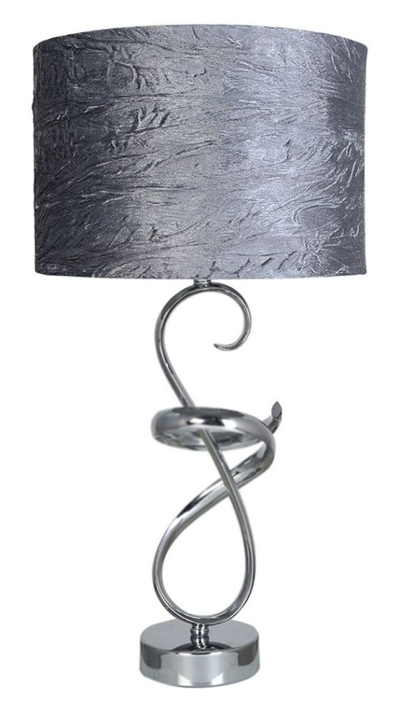 Value Swirl Table Lamp With Grey Shade Set Of 2
