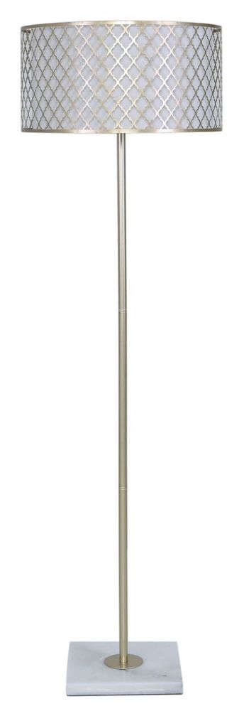 Gold Floor Lamp With White Shade