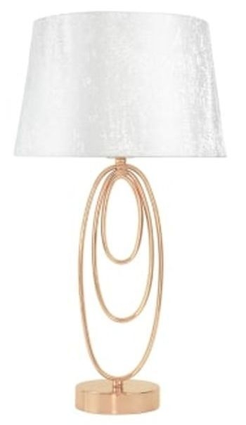 Gold Oval Design Table Lamp With White Shade Set Of 2