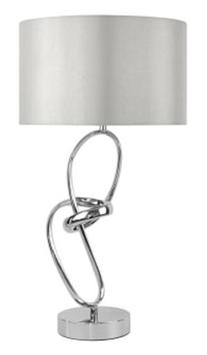 Unique Chrome Table Lamp With Silver Shade Set Of 2