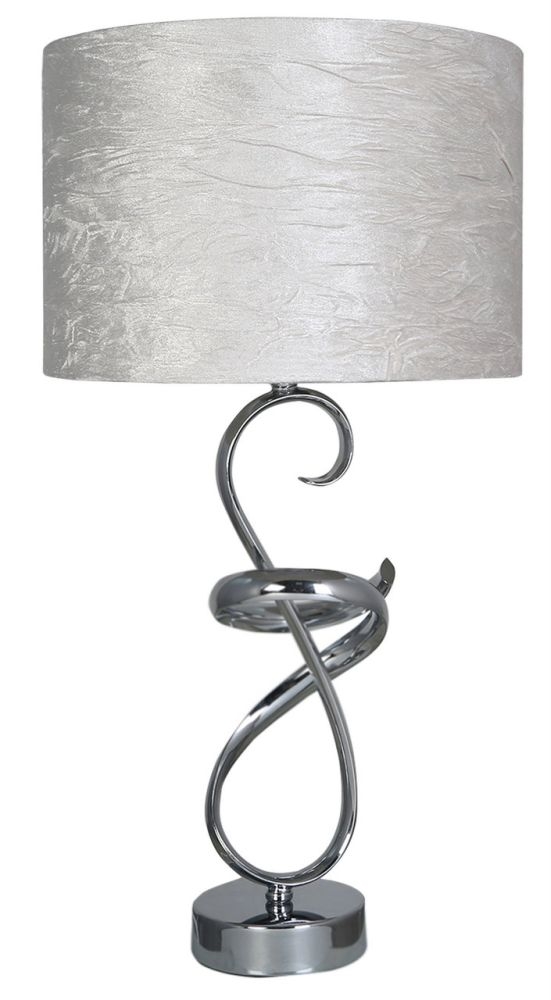 Value Swirl Metal Table Lamp With Ivory Shade Set Of 2