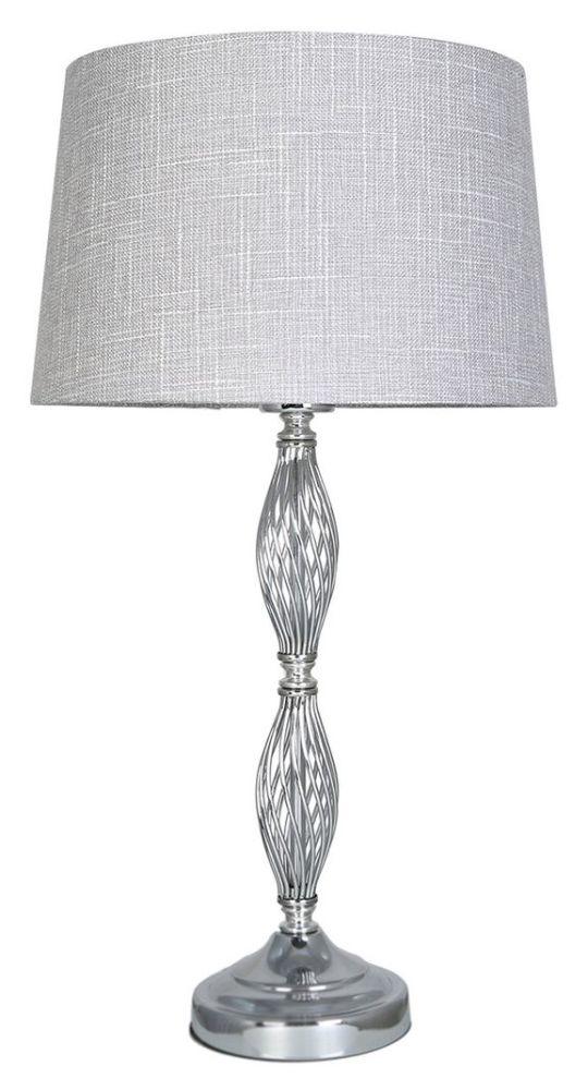 Value Wire Ball Table Lamp With Light Grey Shade Set Of 2