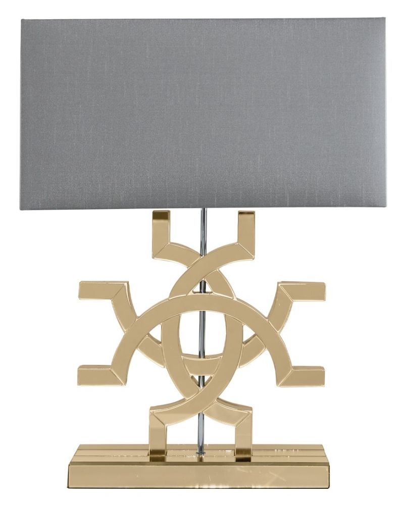 Athos Gold Glass Table Lamp With Grey Shade