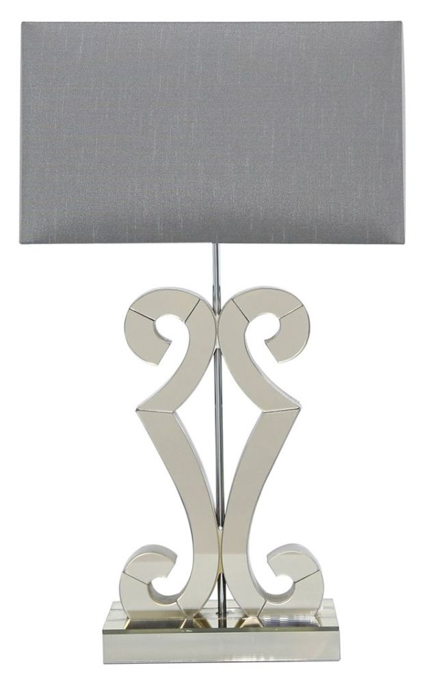 Adara Gold Glass Table Lamp With Grey Shade