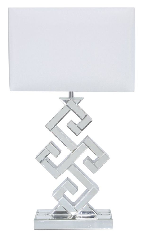 Aster Clear Glass Table Lamp With White Shade