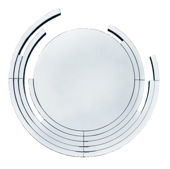 Modern Accent Chrome Round Mirror 90cm X 87cm