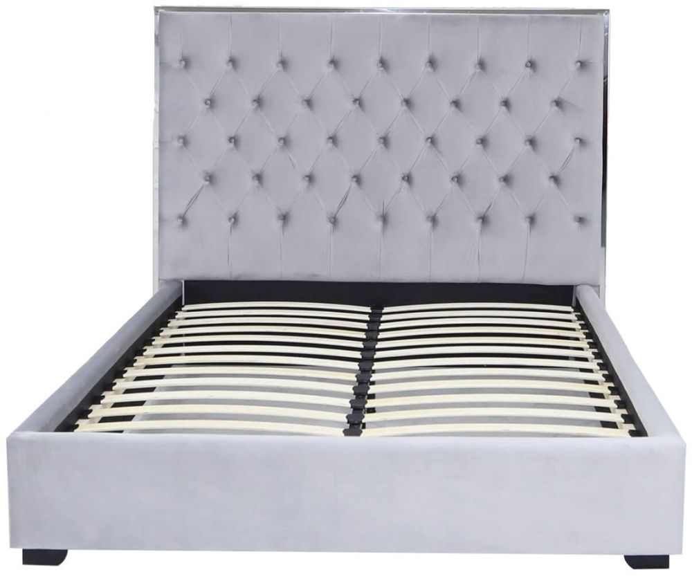 Monaco Grey Velvet 4ft 6in Bed Frame