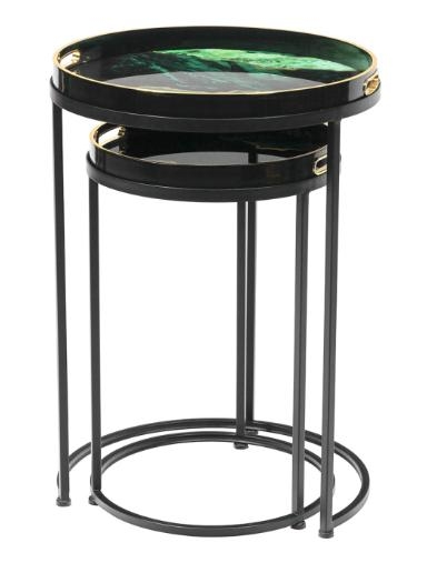 Olin Nest Of 2 Tables Green And Black