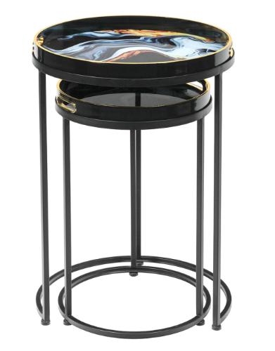 Olin Nest Of 2 Tables Black Blue And Yellow