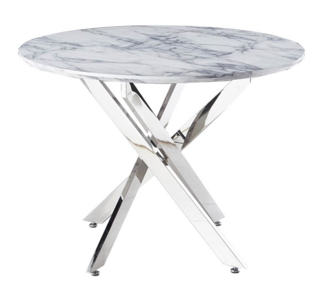 Nova Value Chrome And Marble Medium Round Dining Table