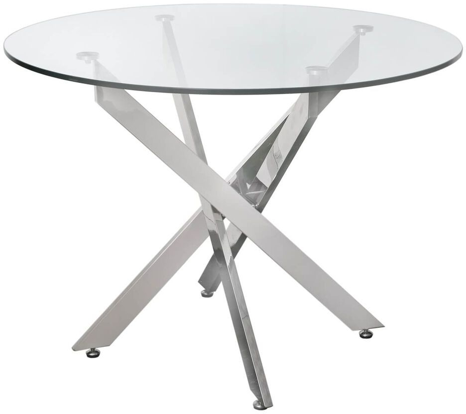 Nova Value Glass And Chrome Round Dining Table