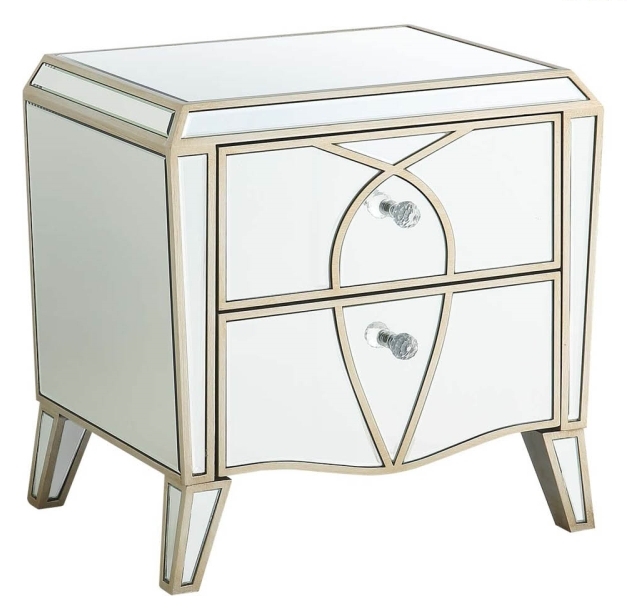 Pristina Mirrored Champagne 2 Drawer Bedside Cabinet