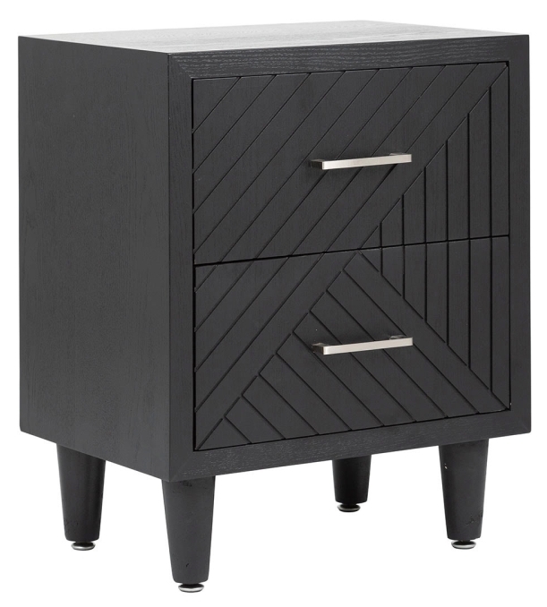 Solano Matte Black Contemporary Bedside Cabinet