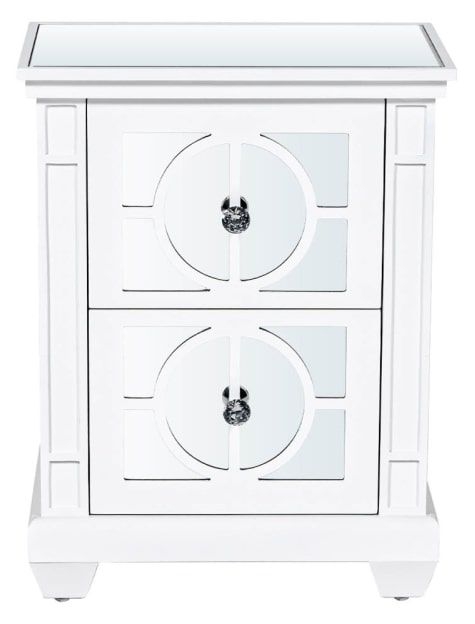 Torino White Mirrored 2 Drawer Bedside Cabinet