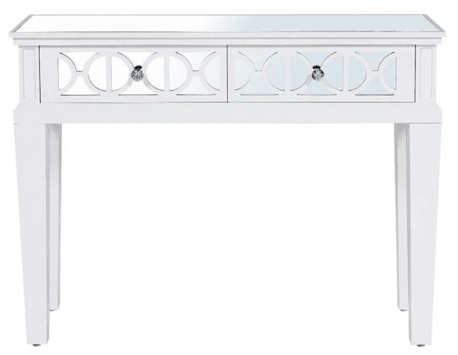 Torino White Mirrored Console Table