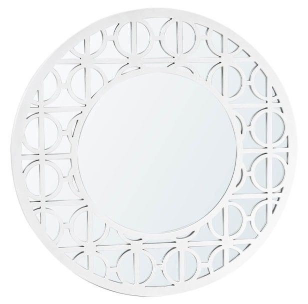Torino White Round Wall Mirror