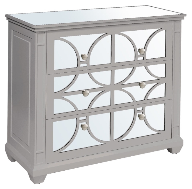 Torino Grey Mirrored 3 Drawer Chest