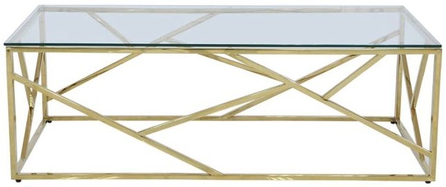 Value Azaria Glass And Gold Coffee Table