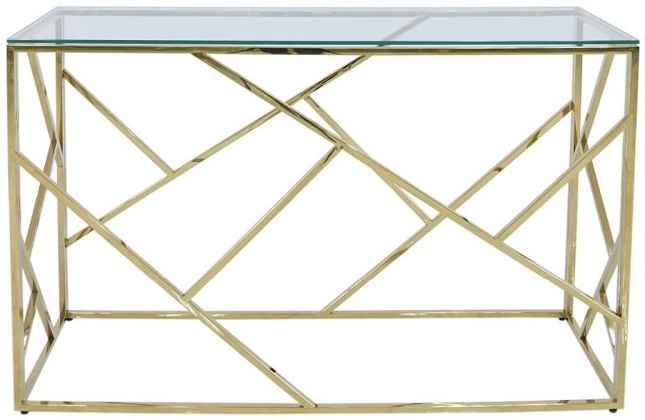 Value Azaria Glass And Gold Console Table