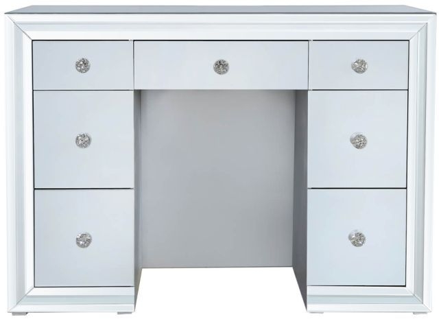 Manhattan Grey Glass Double Pedestal Dressing Table