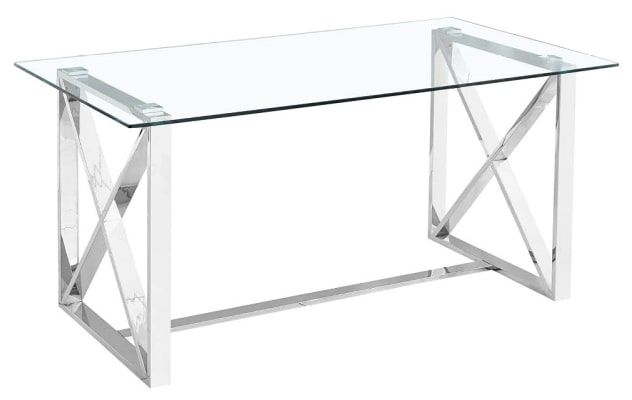 Zenith Glass And Chrome Dining Table