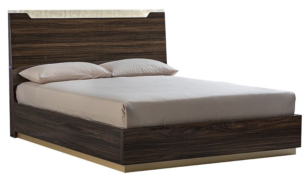 Camel Smart Night Walnut Italian Bed With Luna Storage