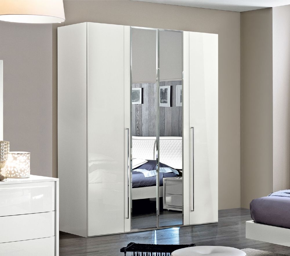 Camel Dama Bianca Night White Italian Mirror Wardrobe