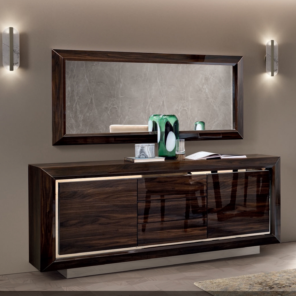 Camel Elite Day Patrician Walnut Italian Large Buffet Sideboard