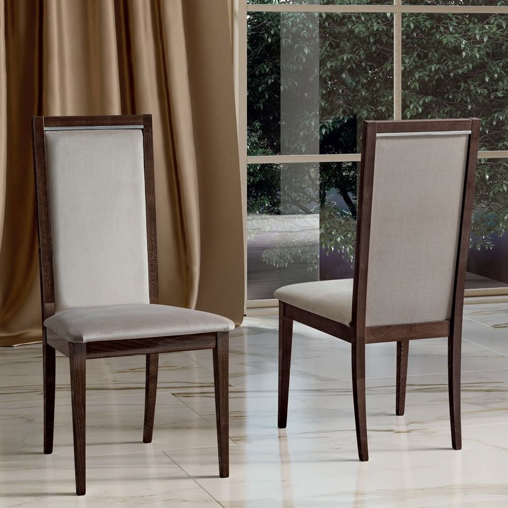 Camel Elite Day Patrician Walnut Italian Roma Liscia Dining Chair Sold In Pairs