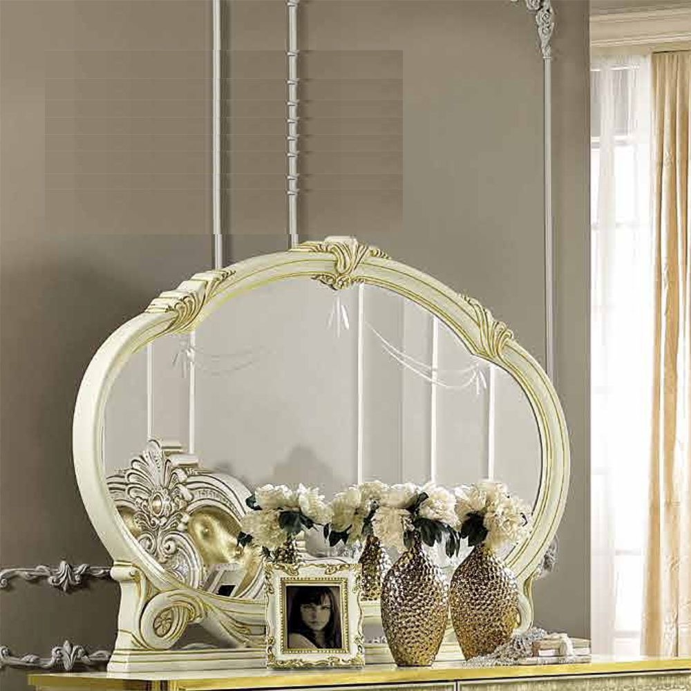 Camel Leonardo Night Italian Ivory And Gold Oval Mirror 147cm X 106cm