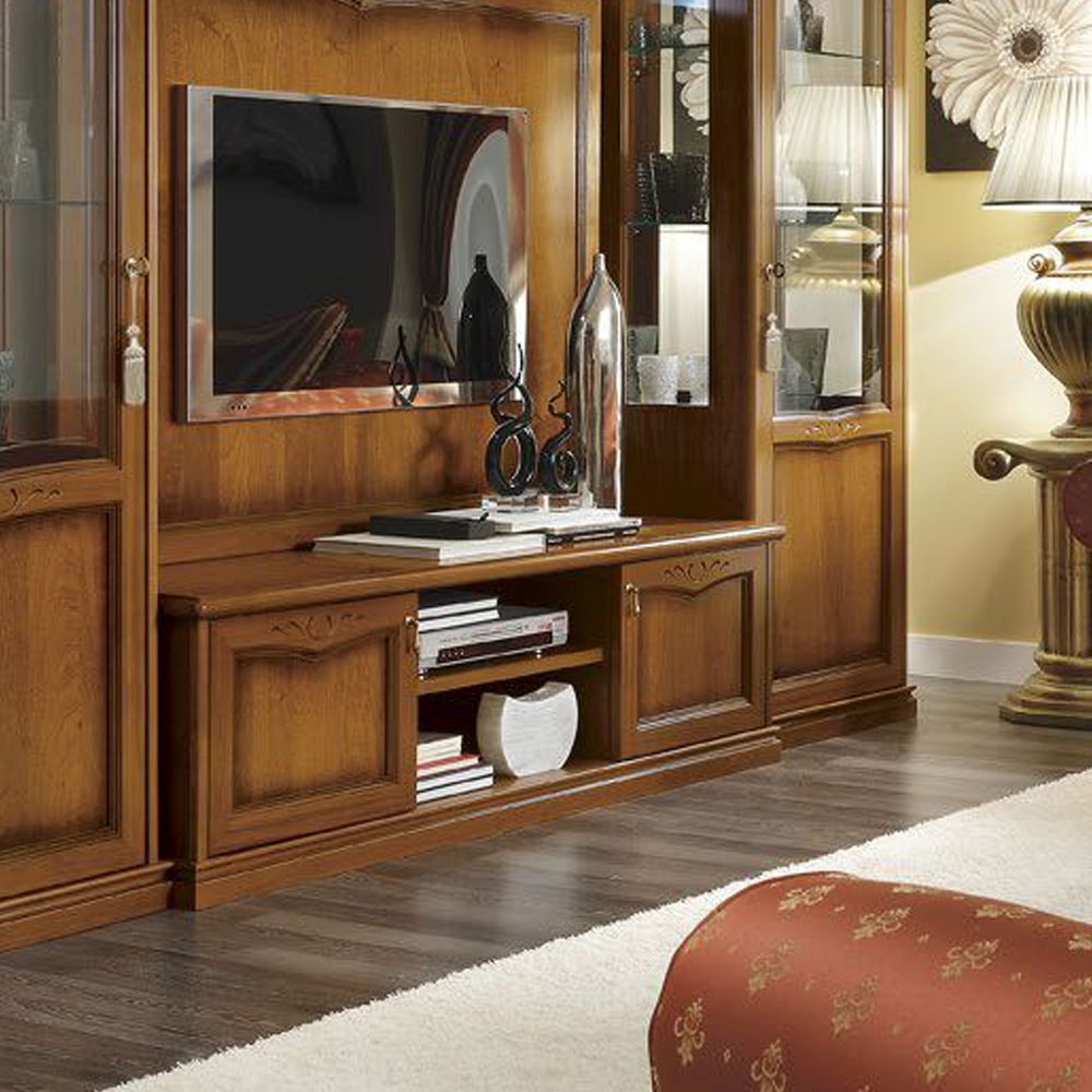 Camel Nostalgia Day Walnut Italian Large TV Cabinet - CFS Furniture UK