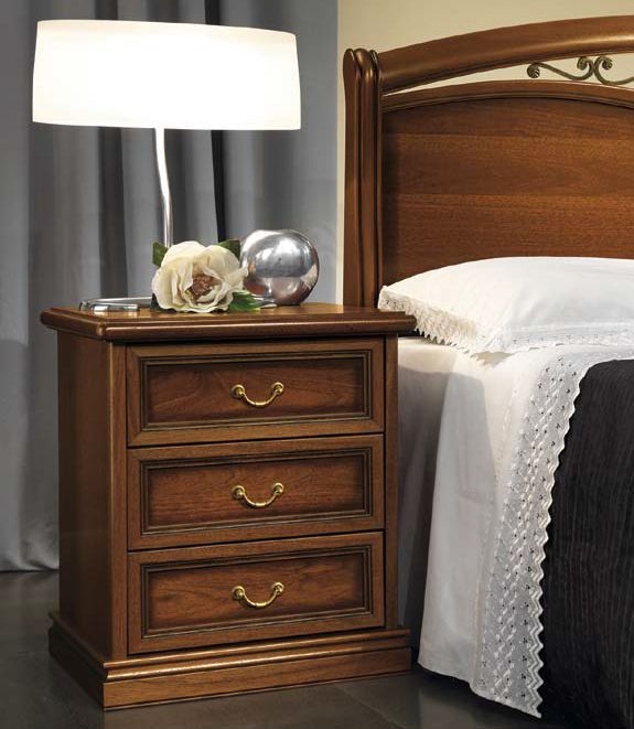 Camel Nostalgia Night Walnut Italian Bedside Cabinet