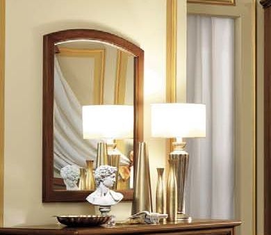 Camel Nostalgia Night Walnut Italian Curved Mirror 76cm X 95cm