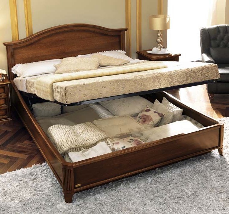 Camel Nostalgia Night Walnut Italian Gendarme Ring Bed With Storage