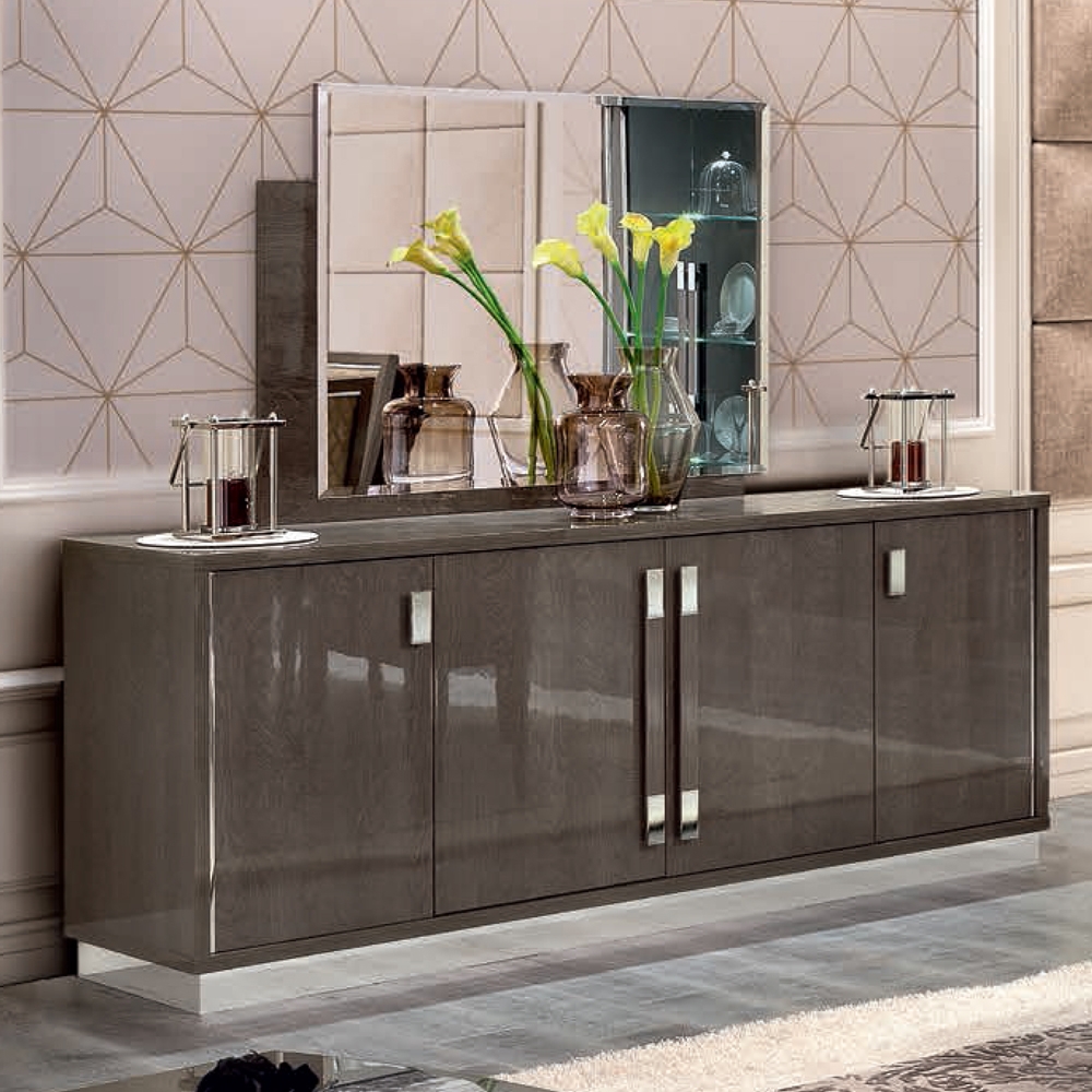 Camel Platinum Day Silver Birch Slim Italian Large Buffet Sideboard