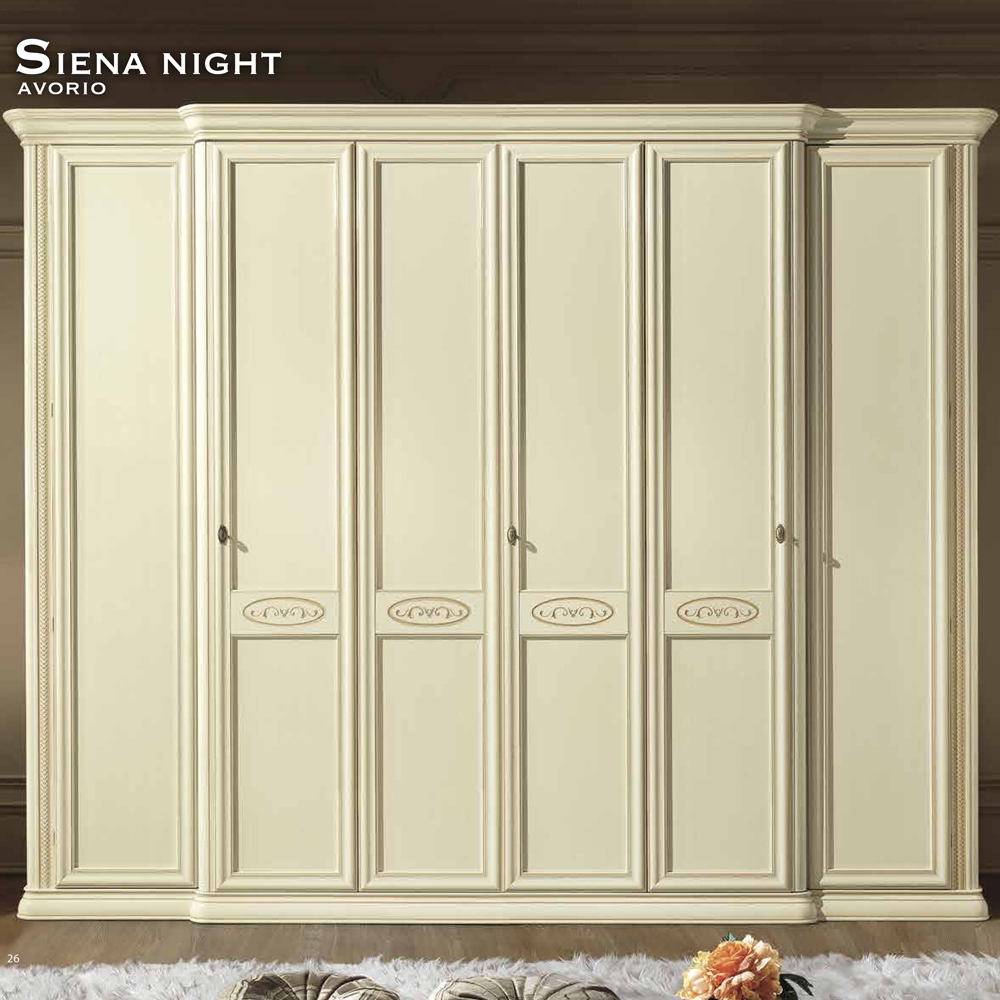 Camel Siena Night Ivory Italian 6 Door Wardrobe