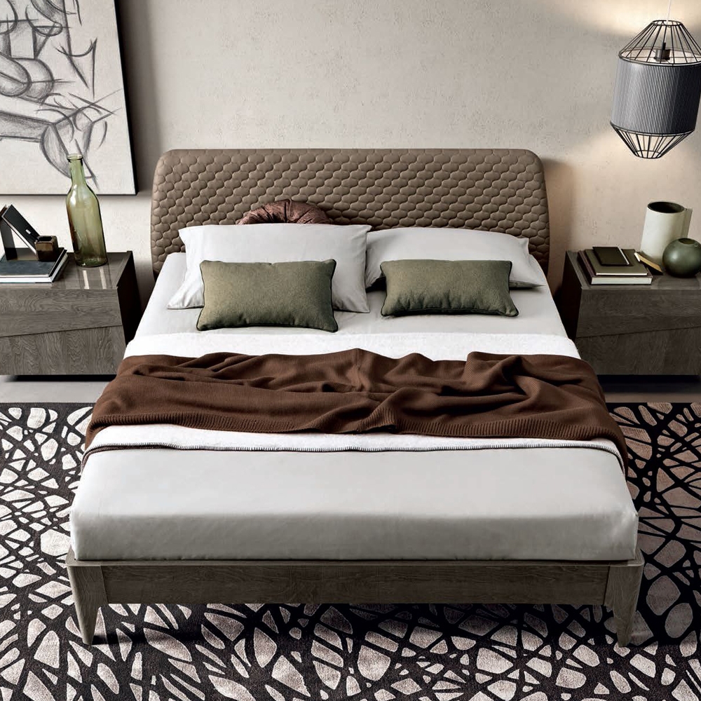 Camel Tekno Night Silver Birch Italian Saturno Bed With Luna Storage