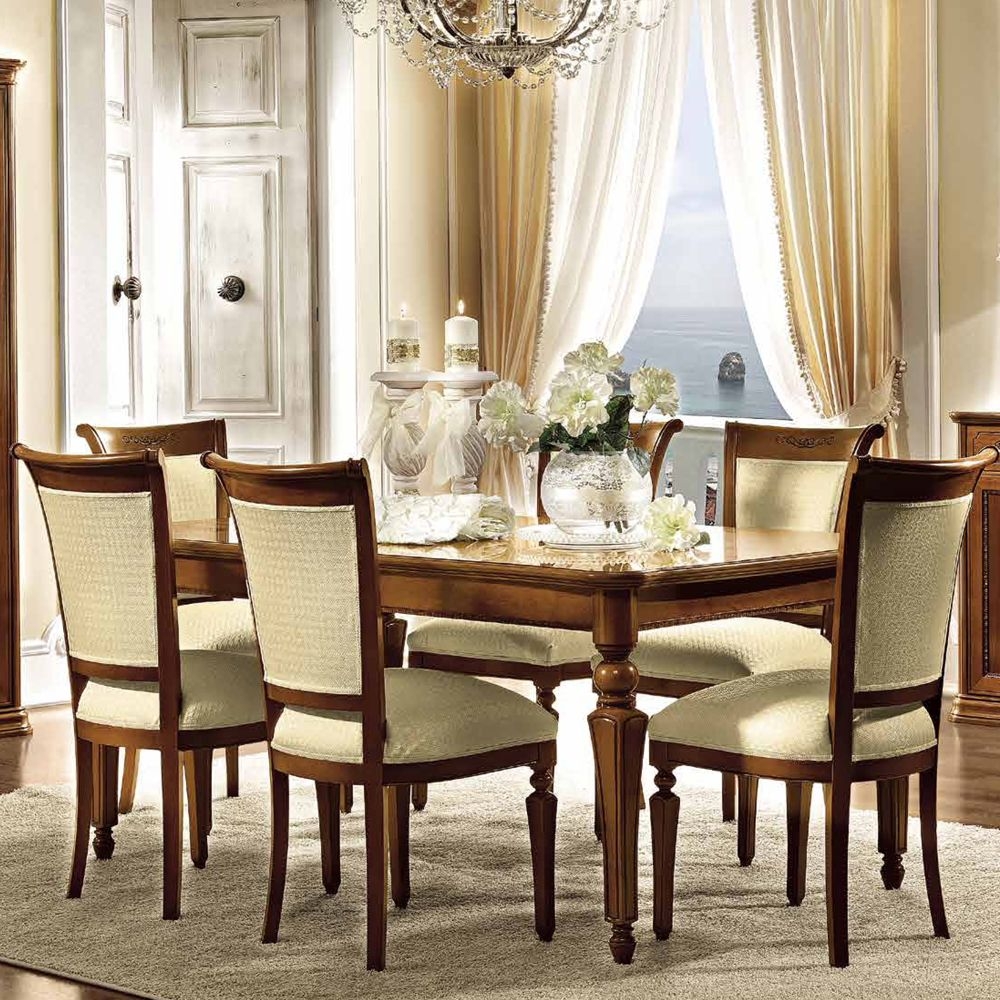 Camel Torriani Day Walnut Italian Extending Dining Table and Chairs ...