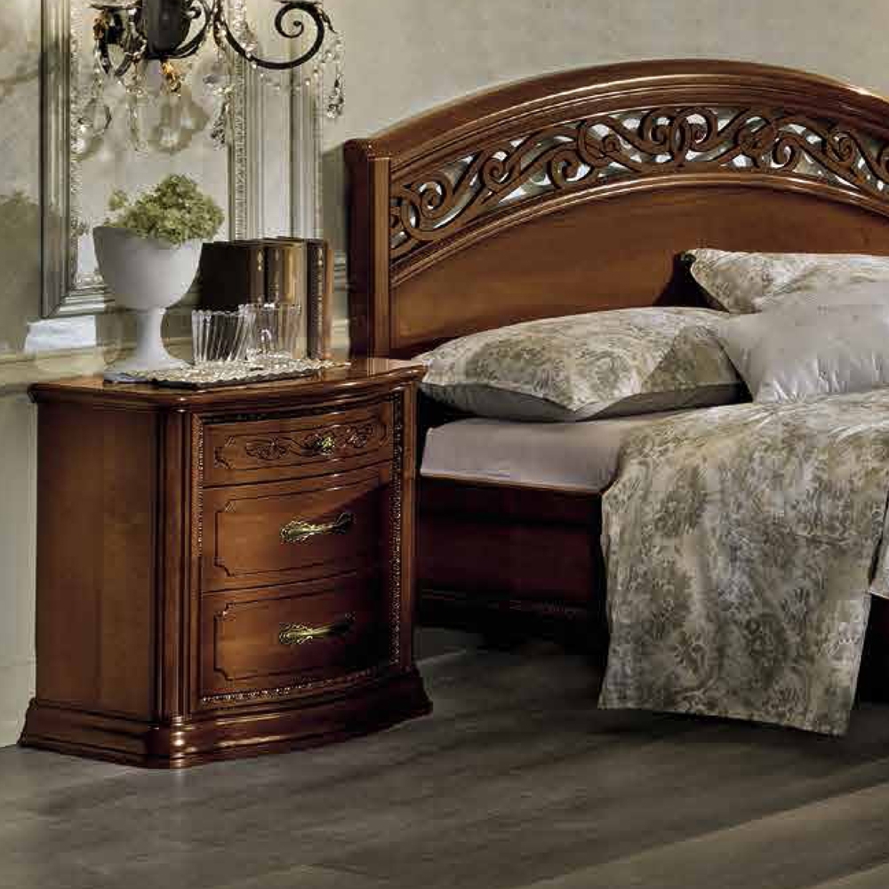 Camel Torriani Night Walnut Italian Vip Bedside Cabinet