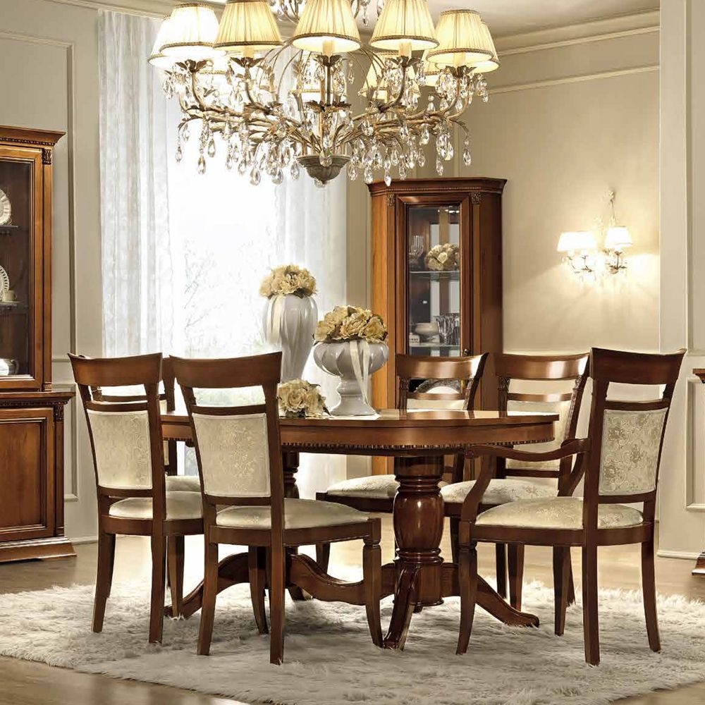 Camel Treviso Day Cherry Wood Italian Extending Dining Table And Chairs